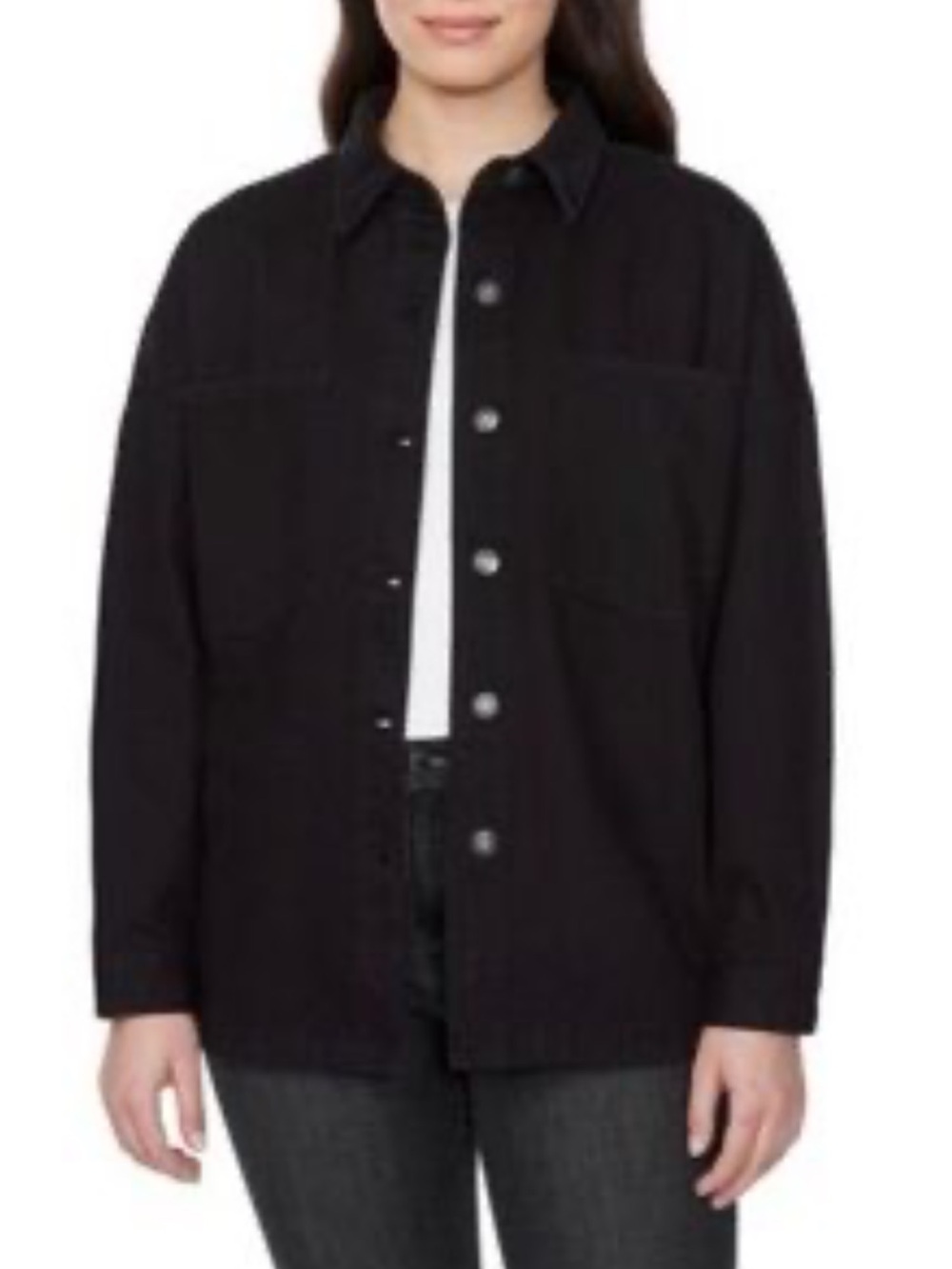 Hudson USA Classic Black Button-Front women Jacket
